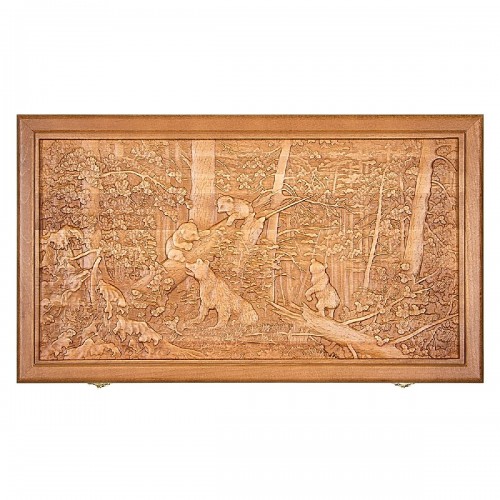 Нарды резные"Мишки в лесу"